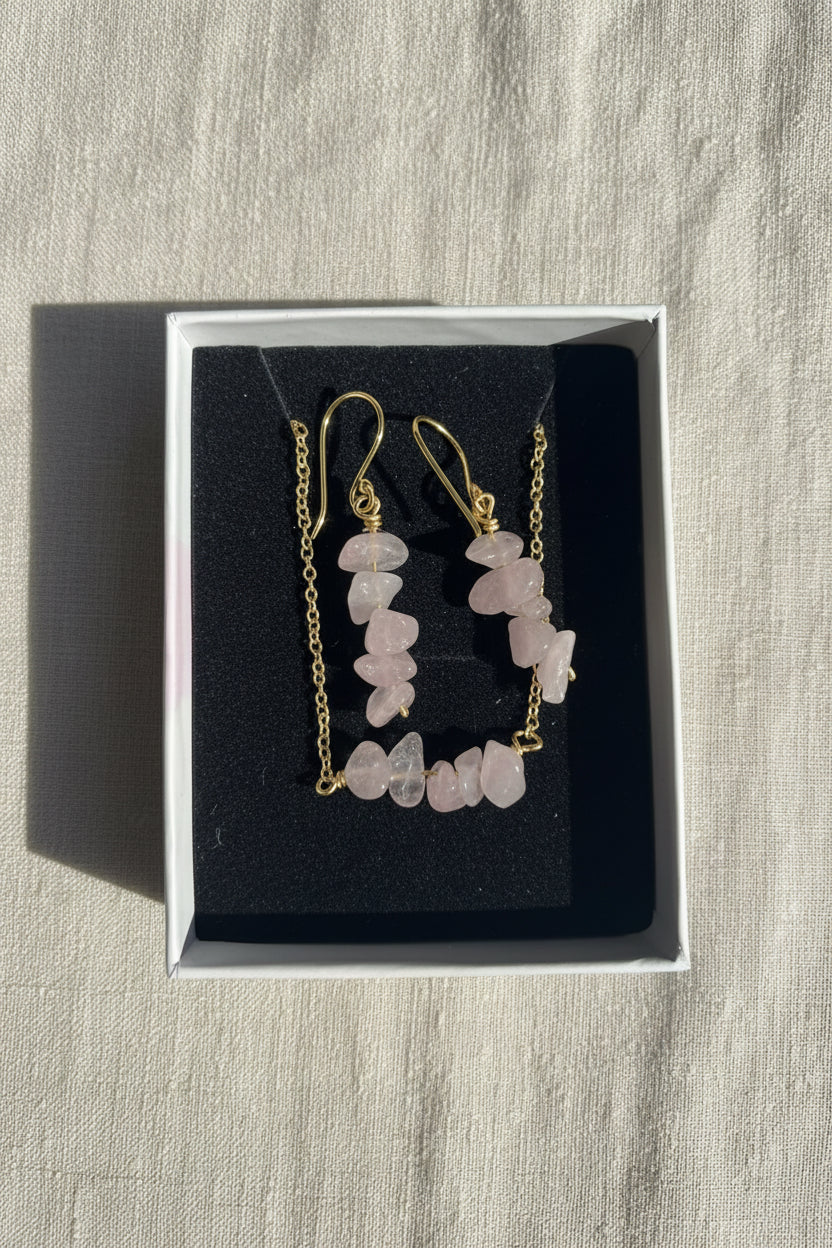 Handmade Crystal Necklace and earrings set
