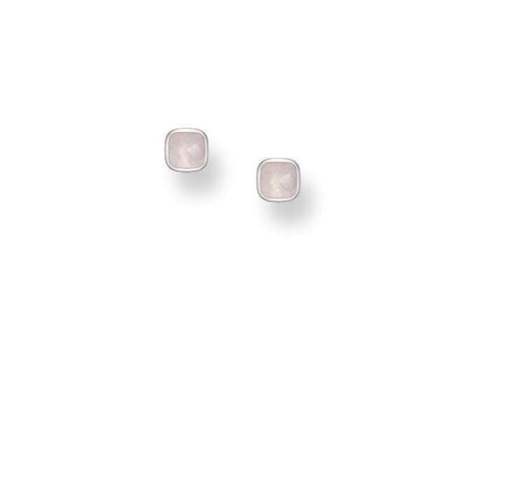 Sterling Silver Square Gemstone Stud Earrings, Crystal Studs, Boho Jewellery Gift For Women