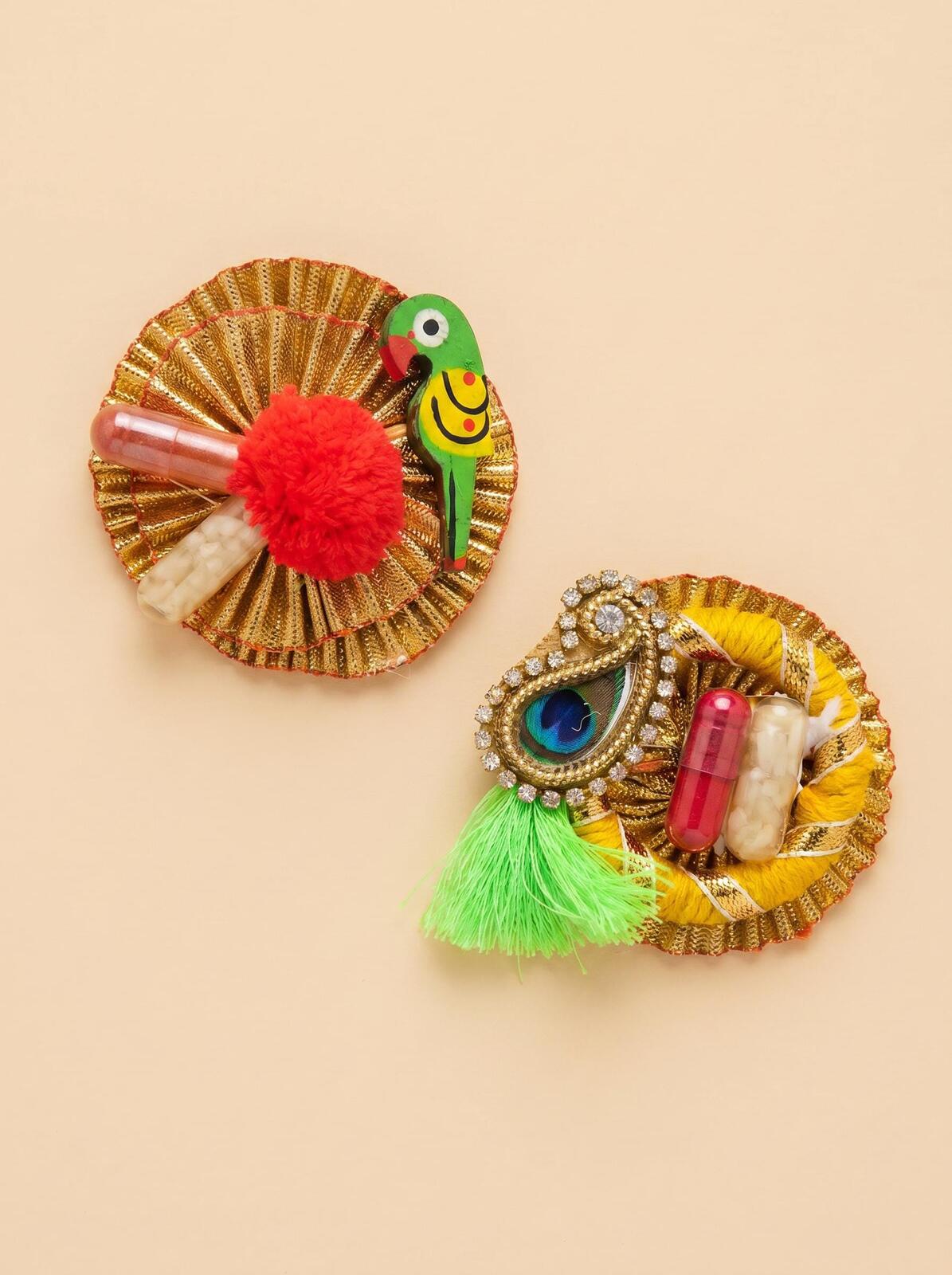 Beaded Rakhi Set – Brother and Sister-in-law, Indian Bracelet
