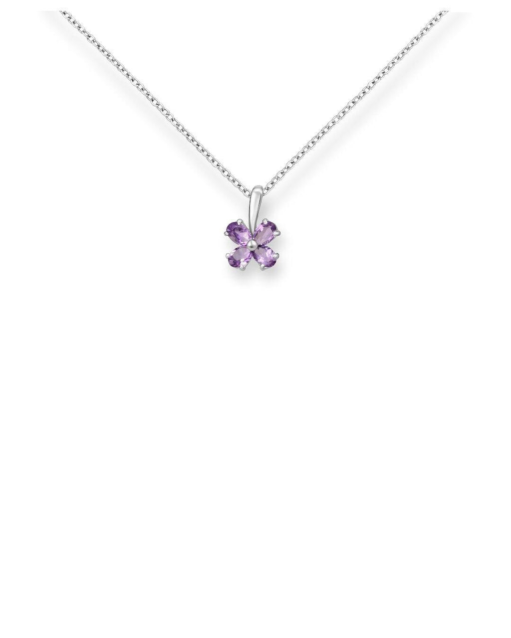 Sterling Silver Gemstone Flower Pendant, Birthstone Small Boho Floral Charm