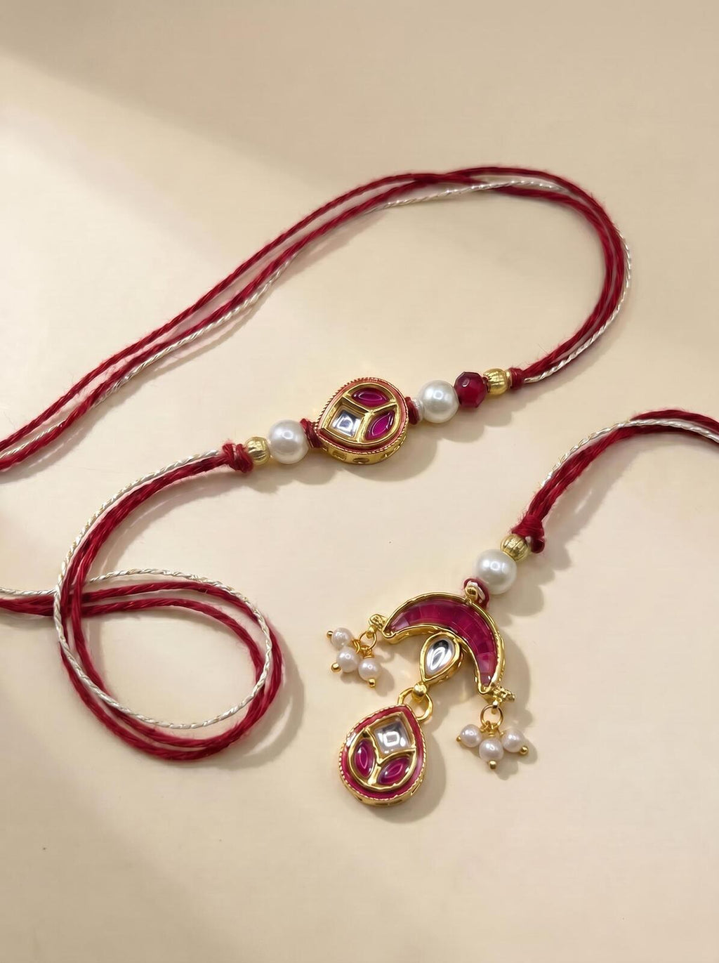 Kundan Rakhi Combo for Brother Sister-in-law – Traditional Lumba Rakhri