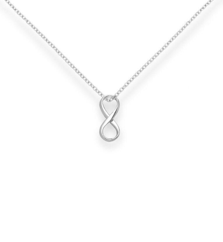Sterling Silver Infinity Pendant Necklace, Dainty Minimalist Everyday Jewellery