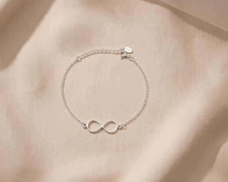 Sterling Silver Infinity Bracelet: Adjustable Friendship Bracelet, Love Knot Bridesmaid Gift