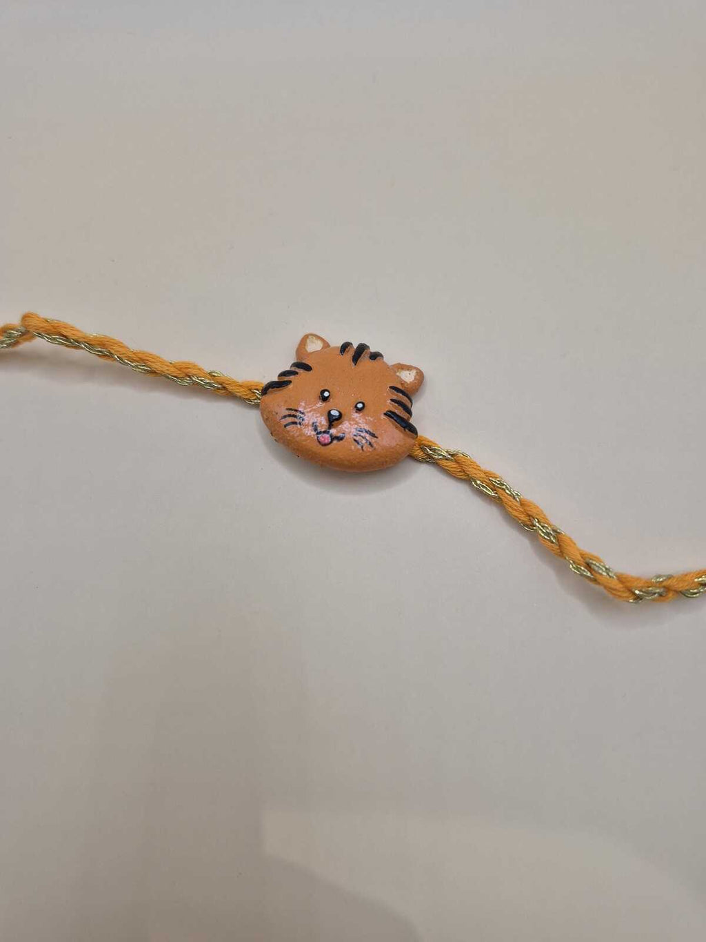 Kids Tie Bracelet / Cartoon Rakhi ( Lion , Tiger  ) clay handmade Rakhi