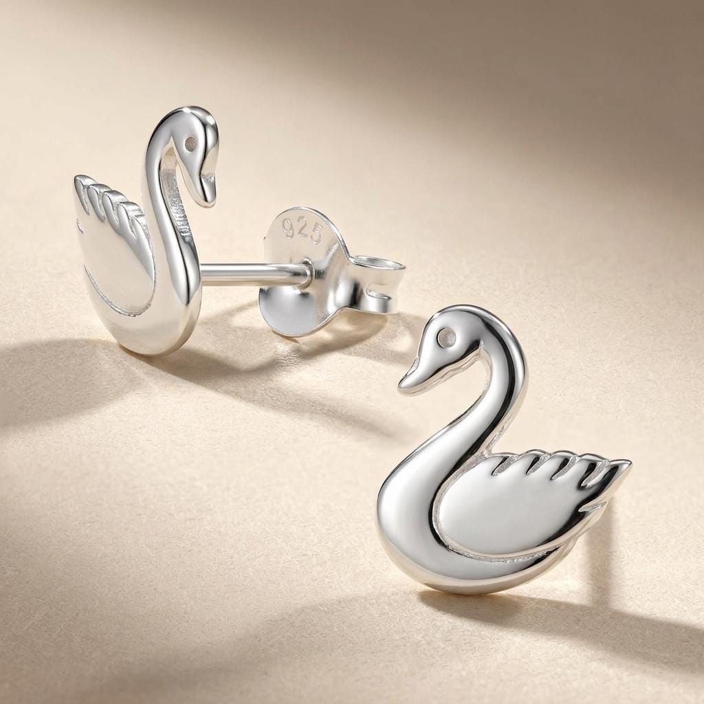 Swan or Flamingo Stud Earrings – view 3