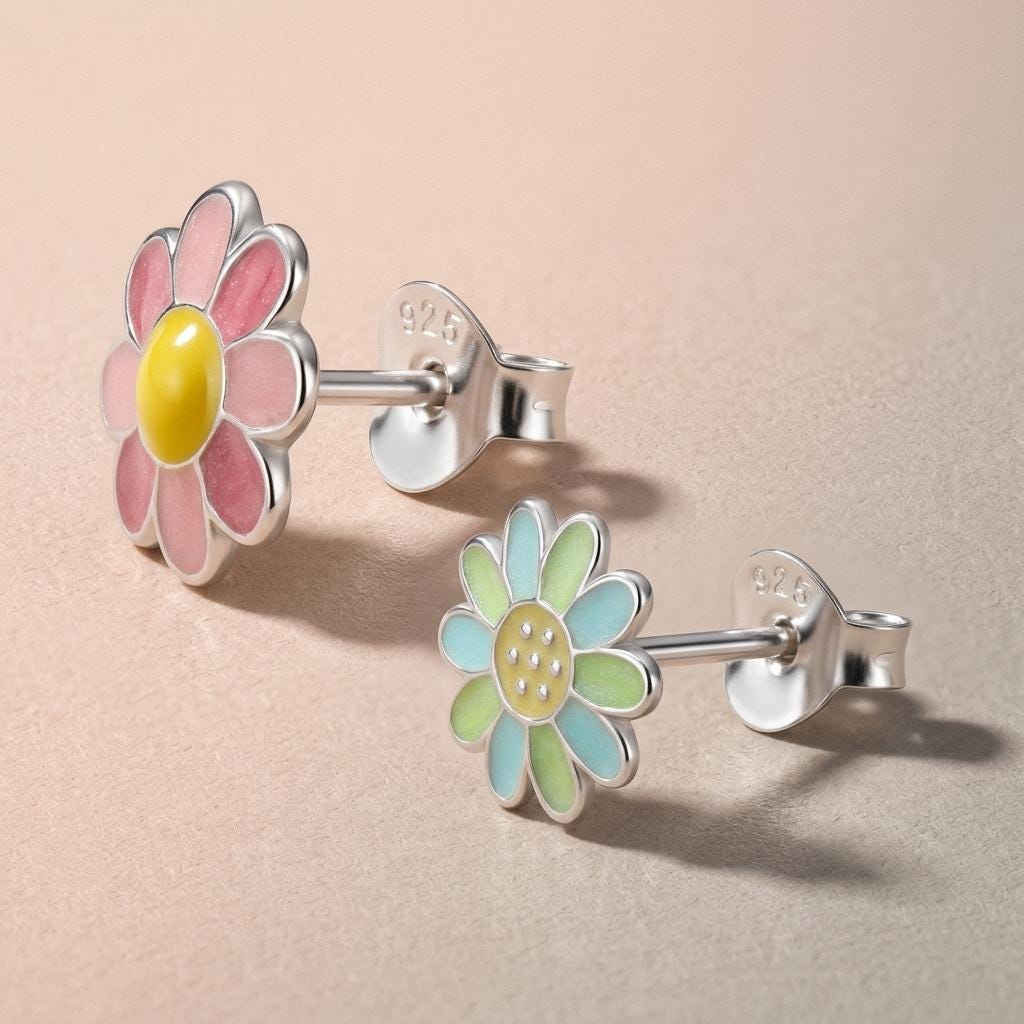 Pastel Daisy Stud Earrings – view 4