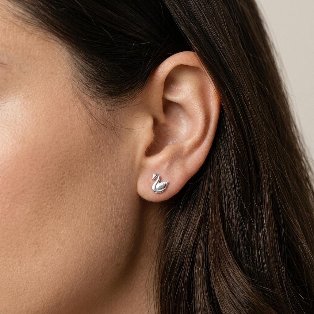 Swan or Flamingo Stud Earrings – view 6