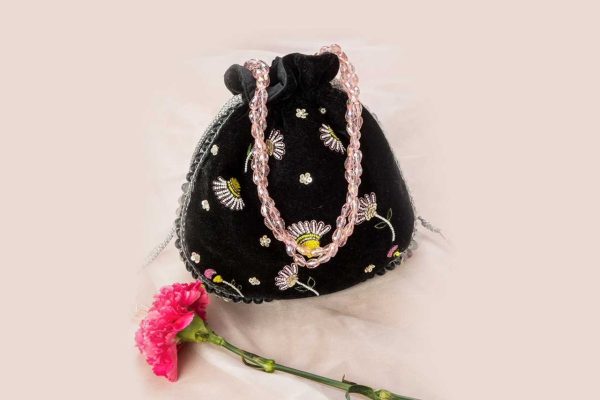 Black Embellished Potli Bag